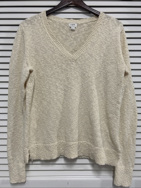 J. Crew Sweaters - J. Crew Womens Textured Cream V-Neck Sweater